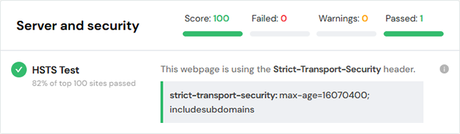 Teste de validação para HSTS 1